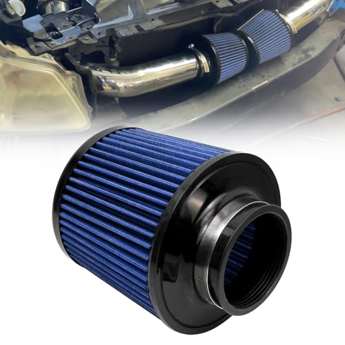 RYANSTAR RACING 3 Inch Cone Air Filter 76mm High Flow 163mm Tall Blue - color: blue, size: 3" Short