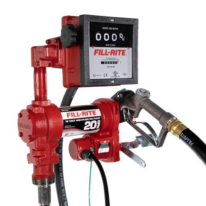 Fill-Rite FR4211H 12V 20 GPM Fuel Transfer Pump with Standard Mechanical Meter Package, Gallons Gasoline, Diesel, Kerosene, Ethanol & Methanol Blends & Biodiesel - style: Meter (Gallons) Package