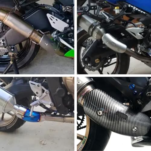 Exhaust Heat Shield Muffler Pipe Heat Cover Protector Guard Imitation Carbon Fiber Stainless Steel (A) - size: A