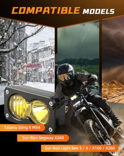 CO LIGHT Headlight Kit 3INCH Yellow 6000-6500K Spot Flood Light for Sur-Ron Segway X260 Talaria Sting MX4 MX5 Dirtbike Motorcycle Front Headlamp with Blue Light Switch - color: Yellow