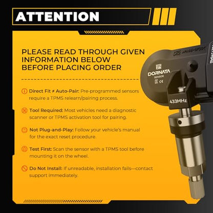 TPMS Sensor,Pre-Programmed Chrysler Jeep Dodge Tire Pressure Monitor System - size: 1Pcs
