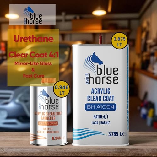 BH-A1004 Clear Coat & A2004 Fast Hardener – High-Gloss Urethane Finish | Rapid Drying 2K Automotive Clear | Ideal for Low-Temp Application - color: BH-A1004 Clear Coat and BH A2004 Fast Hardener