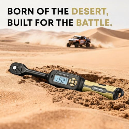 Digital Torque Wrench 3/8 Drive, 5.0-99.6 ft.lb ±1% Accuracy Electronic Torque Wrench Set with Buzzer and LED Inch Pound Torque Wrench with Spark Plug Socket for Car Repair Automobile Desert Tan - size: 3/8 Drive 6.8-135 N.m