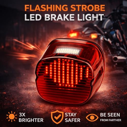 Eagle Lights Red Strobing LED Tail Light Upgrade for Harley Davidson Sportster/Softail/Touring/Dyna - color: Red