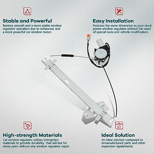 FINDAUTO 748-129 Power Window Regulator fit for 2003-2008 for Honda Pilot - size: Front Left, style: 2003-2008 for Honda Pilot