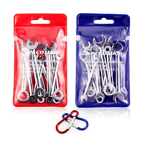 SPEEDWOX Mini Wrench Set 4mm-11mm & 5/32"-7/16" Open and Box End Wrench Set - size: 2 set wrench
