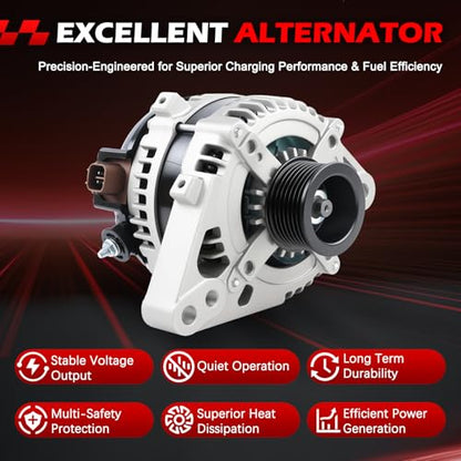 11324 Alternator 100A 12V for 2007 FJ Cruiser 2008 FJ Cruiser 2009 FJ Cruiser V6 4.0L，High Output Alternator OE 1042104921, 90295623, 27060-31120, 27060-0P030, 11324N - size: 11324 | 100A