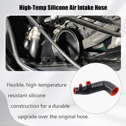 Turbo Inlet Pipe Compatible with BMW 320i 330i B48 2.0T G20 G21 Black Silicone & CNC Aluminum Performance Intake Hose