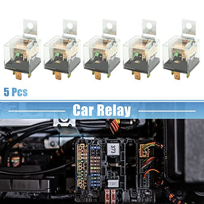 uxcell 5 Pcs JD1912 80A 12V DC Universal Car Motor Fuse Relay Switch Green