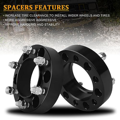 BRTEC 1.5in Wheel Spacers 6X5.5 Spacers 12x1.5 Studs for 1996-2022 Toyota 4runner 02-22 Tacoma for Hyundai 2001-2007 Terracan Hubcentric Spacers Adapters Without Locking hub 2PCS - color: 1.5inch-2pcs