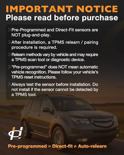 315MHz Upgraded Pre-Programmed TPMS Sensor Fits Honda 2009-2015 Pilot