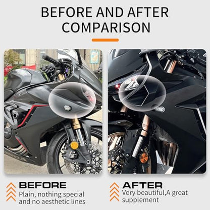 WOOGA Motorcycle Side Winglet,Motorcycle Side Spoiler Front Fairing Aerodynamic Winglets Air Deflector Wing Compatible with Ho&n&da CBR650R 2019-2023 Su&zu&ki GSX250R (Matte Black) - color: Matte Black