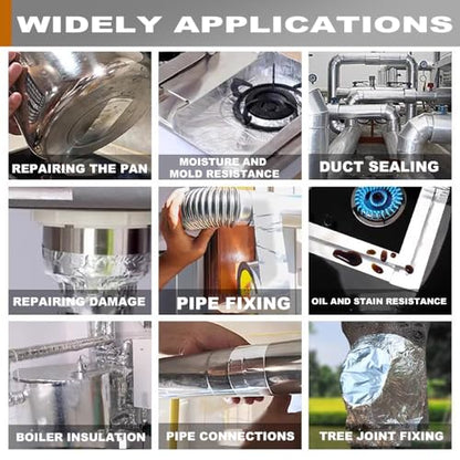 2 Rolls High-Temp Heat Shield Tape Reflective Adhesive Backed Roll Thermal Barrier Foil Tape Self-Adhesive Heat Resistant Tape Cool Tapes for Hose and Auto (Silver, 2 Inch x 32.8 ft) - color: Silver, size: 2 Inch x 32.8 ft