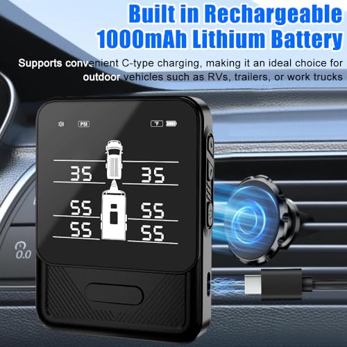 RV Tire Pressure Monitoring System TPMS with 6 Sensors - size: 6 Sensors
