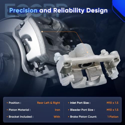 ECCPP 18B4644 18B4645 Rear Left & Right Disc Brake Caliper Assembly - size: Rear[18B4644 18B4645 ]