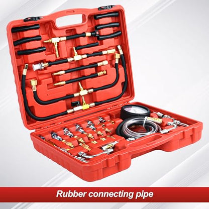 Fuel Injection Pressure Tester Kit Gauge 0-140 PSI Pro Auto Fuel Pressure Gauge for Fits Most Cars and Trucks