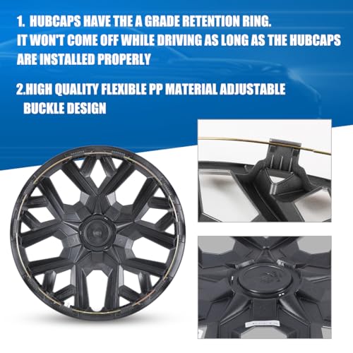 Winjet 15 Inch Set of 4 Premium Universal Hubcaps PP Material Wheel Cover,Replacement R15 Hub Caps Universal,Auto Tire Replacement Exterior Cap Snap On Car Truck SUV(15 Inch,Set of 4) - color: Lacquer(5181-B-15), size: 15 inch