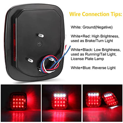 LIMICAR Trailer Tail Lights, 22 LED Stop Turn Backup Lights, 2 Pack