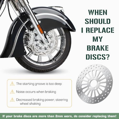 Youxmoto 11.8" Front Brake Rotor for Harley Davidson Touring, for Road King Electra Glide Standard/Classic Tri Glide Ultra Classic Street Glide Road Glide with Bolts Set Brake Rotor 08-22, Silvery - size: 1*11.8'' Front Rotor+1*Bolt