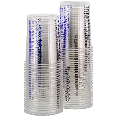 TCP Global 20 Ounce (600ml) Disposable Clear Graduated PlasticMixing Cups