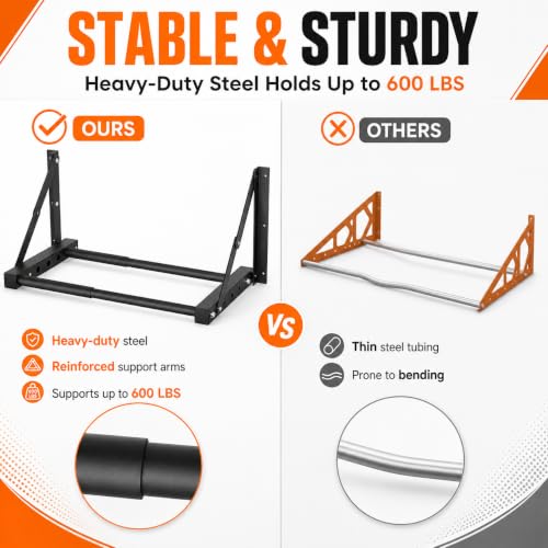 TRUSOON Wall-Mounted Folding Tire Rack, 600lb Capacity, 24-48 in Wide
