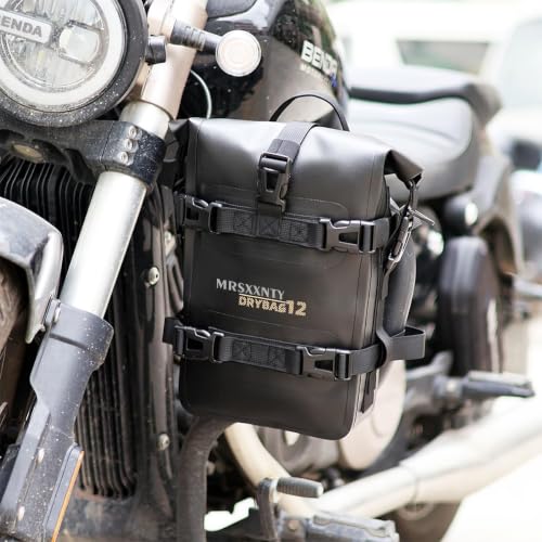 MRSXXNTY 【2 Pcs】 Motorcycle Crash Bar Bag 4L Bumper/Anti-Fall Bar Luggage Bag Motorcycle Frame Bag Side Bag Waterproof Wear-Resistant and Durable Comes With Shoulder Strap Black (Black 2Pcs) - color: Black 2Pcs
