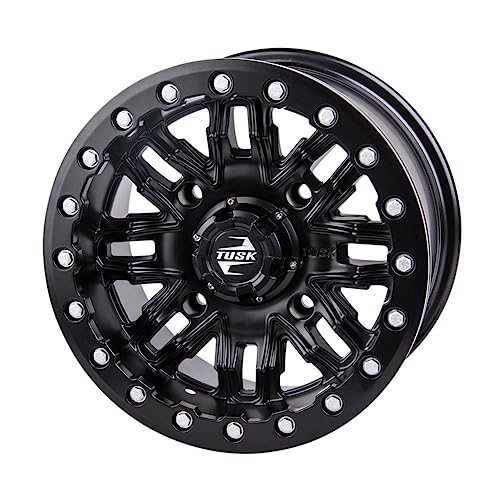 TUSK 4/137 Nebo Beadlock Wheel 14x7 4.0 + 3.0 Matte Black Compatible with Can-Am Maverick Trail/Sport/X3/Commander/Defender HONDA Talon Pioneer 1000/1000-5/1000-6 Kawasaki Teryx