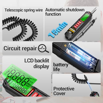 ANENG 0.5-600V Multimeter,AC/DC Automotive Test Light,Buzzer Circuit Tester - style: A3015 Normal Version