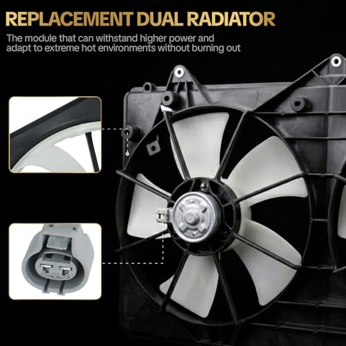 620-531 Engine Radiator Cooling Fan Assembly for 2002-2006 Toyota Camry for 2002-2008 Toyota Solara 2.4L Replaces OE 620-545 1636103071 - size: Camry 2.4L 2002-2006, Solara 2.4L 2002-2008
