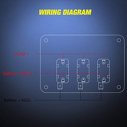 Nilight 3 Gang Toggle Switch 12V Rocker Switch Panel with LED Light and Flip Cover Heavy-Duty ON/Off Switch Plate 3 Pin SPST Rocker Switch，2 Years Warranty - color: Blue 3 Gang