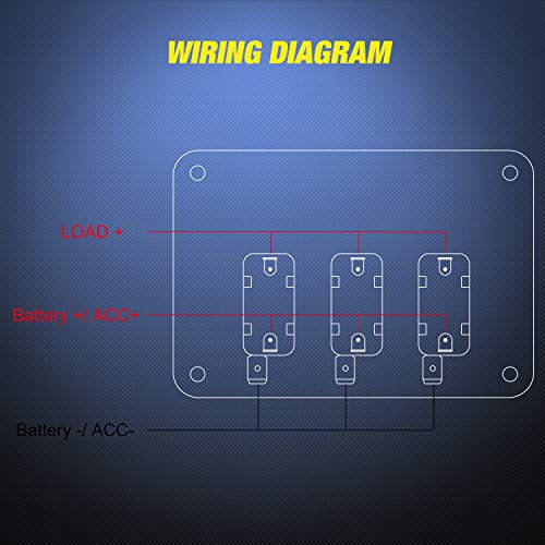 Nilight 3 Gang Toggle Switch 12V Rocker Switch Panel with LED Light and Flip Cover Heavy-Duty ON/Off Switch Plate 3 Pin SPST Rocker Switch，2 Years Warranty - color: Blue 3 Gang