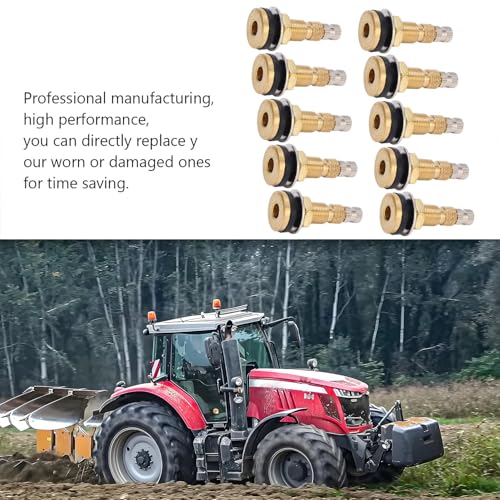 TR618A Tractor Air Liquid Valve Stems, Tubeless Clamp in Tire Valve Stem for Industrial Agricultural Wheels, Tractor, Grader (Pack of 10)