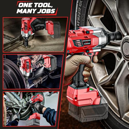 DIYtoolifz Cordless Impact Wrench 1/2” Compatible with Milwaukee 18v Battery(Bare Tool), 1000FT-LBS High Torque Impact Driver, Electric Impact Gun with LED Light, Variable Speeds, 4-Speed Control - size: 1/2 Inch - 1000 Ft-lbs, style: Compatible with Milw