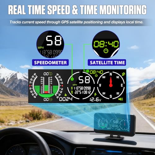 MR CARTOOL M60 GPS Speedometer for Car, Inclinometer Digital with Compass - size: M60, style: M60