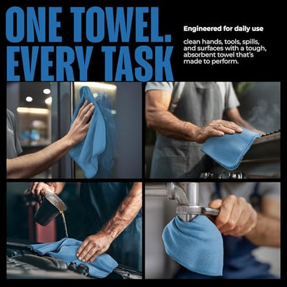 Utopia Cotton Shop Towels, 100 Pack, 12x14 Cleaning Rags, Blue - color: Blue