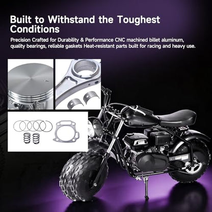 Billet Rod（3.308）Kit for Predator 212cc Hemi and Non-Hemi versions Engine - size: With 70mm Flat Top Piston Kit