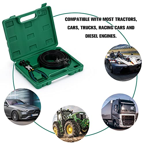 Hypertune Automotive Engine Piston Ring Compressor Tool Set For Car Truck Auto Engine Set with Pliers and 14 Bands (62-145mm/2.44-5.71in) Removal Tool Kit Repair Tools Kit