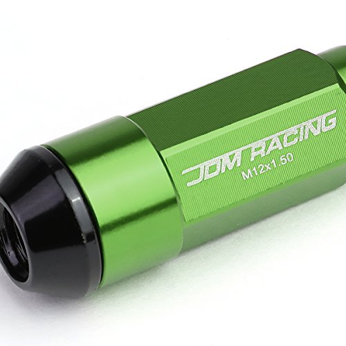 Auto Dynasty M12 x 1.5 Open/Closed End Design 20-Piece Aluminum Alloy Wheel Lug Nuts + 2 X Deep Drive Extension (Green) - color: Green