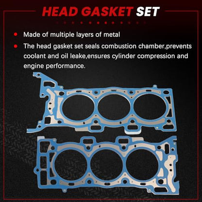 Full Gasket Set 3.6L Fit for 2009-2016 Enclave Traverse Acadia for 2009-2010 Outlook Car Engine Part Replace HS26376PT-5 12637710 with Oil Seal