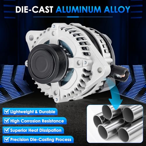 Car Alternator 11775 130A Fit for Honda Odyssey 2014-2017 3.5L V6 - size: #11775N, 11775 Alternator