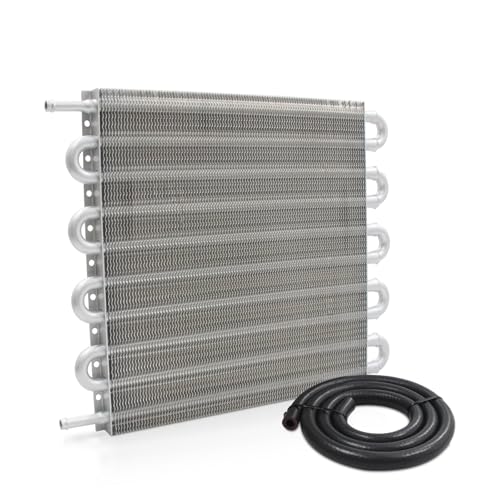 Universal Transmission Oil Cooler Kit Fin Oil Cooler Kit (Silver, 10 Pass) - color: Silver, size: 10 Pass