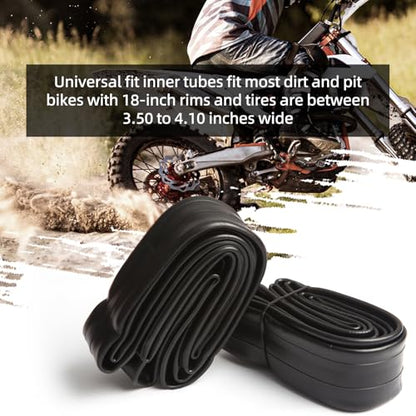 AR-PRO 3.50/4.10-18 Dirt Bike Inner Tubes with TR4 Straight Valve, Universal Heavy Duty 100/90-18" 100/100-18" 110/80-18" 110/90-18" Off-Road Motorcycle Tube and More (2-Pack) - size: 3.50/4.10-18", TR4 Valve