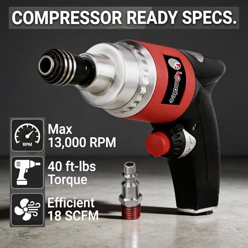 LE LEMATEC Pneumatic Impact Driver 1/4" Mini Air Wrench & Screw Gun