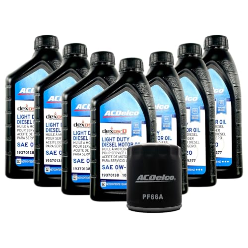 AC Delco DexosD 0w-20 Engine Oil and Oil Filter Change Kit For 3.0L Duramax Diesel LM2