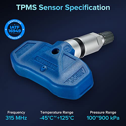 BDFHYK Programmed TPMS Sensor Compatible with 2004 Cadillac Escalade Chevy Silverado Suburban Tahoe GMC Sierra Yukon 315 MHz Tire Pressure Monitoring Sensor Replaces# 15136883 25773946 - style: 15136883