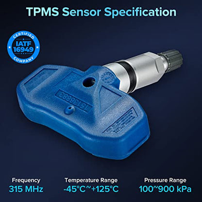 BDFHYK Programmed TPMS Sensor 2004 Compatible with Cadillac Escalade, Compatible with Chevry Silverado Suburban Tahoe GMC Sierra Yukon 315MHz Tire Pressure Monitoring Sensor Replaces 15136883 25773946 - style: 25773946