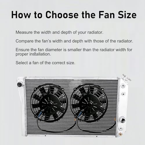 12 Inch Reversible Radiator Cool Fan, Upgraded Push & Pull Slim Electric Cooling Fan 12V 80W, Universal Fit for Car/Truck/SUV (Black w/Mount) - size: 12 INCH