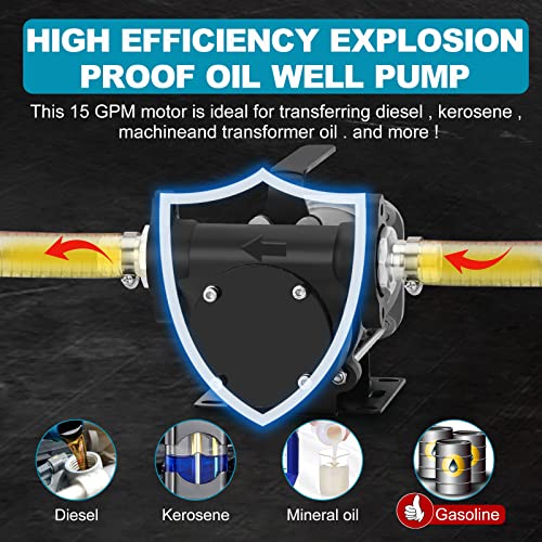 Fuel Transfer Pump YOHOME DC 12V Heavy-duty Cast Iron Gasoline Transfer Pump, 15GPM, Overheating Stability, Built-in Bypass Gas Pump Applicable To Gasoline, Diesel, Kerosene - style: 12V 15GPM Gasoline
