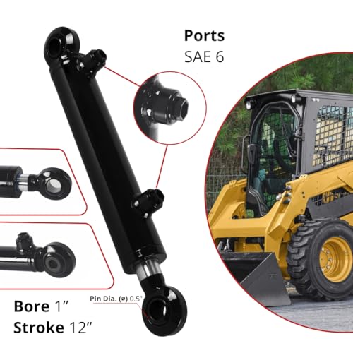 Swivel Ball Welded Hydraulic Cylinder - 1" Bore × 12" Stroke × 0.63" Rod Swivel Eye Hydraulic Ram - Double Acting Hydraulic Piston 3000 PSI - color: 1" Bore, size: 12" Stroke