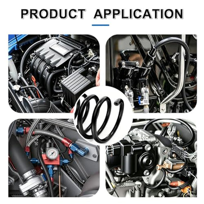 Tnisesm 6.6 FT Vacuum Hose Automotive 1/8" 5/32" 3/16" 1/4" 5/16" 3/8" ID 6 Values 130PSI High Performance Silicone Vacuum Hose line Kit - color: Black, size: 6PCS-6.6FT